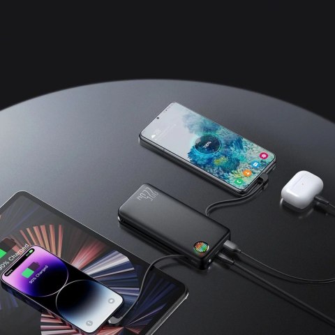 Joyroom Powerbank Joyroom JR-L015 20000mAh 22.5W z kablami USB-C Lightning - czarny Joyroom Powerbank Joyroom JR-L015 20000mAh 22.5W z kablami USB-C Lightning - czarny
