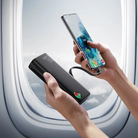 Joyroom Powerbank Joyroom JR-L015 20000mAh 22.5W z kablami USB-C Lightning - czarny Joyroom Powerbank Joyroom JR-L015 20000mAh 22.5W z kablami USB-C Lightning - czarny