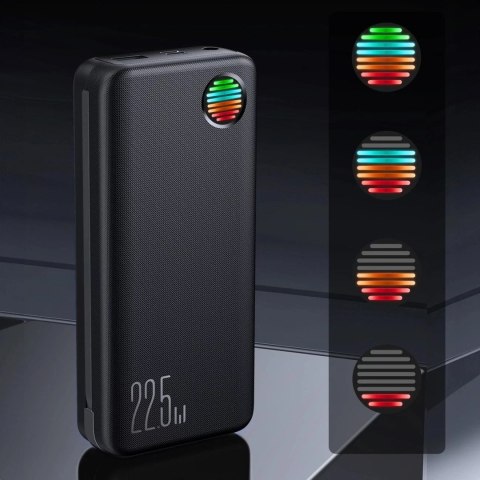 Joyroom Powerbank Joyroom JR-L015 20000mAh 22.5W z kablami USB-C Lightning - czarny Joyroom Powerbank Joyroom JR-L015 20000mAh 22.5W z kablami USB-C Lightning - czarny