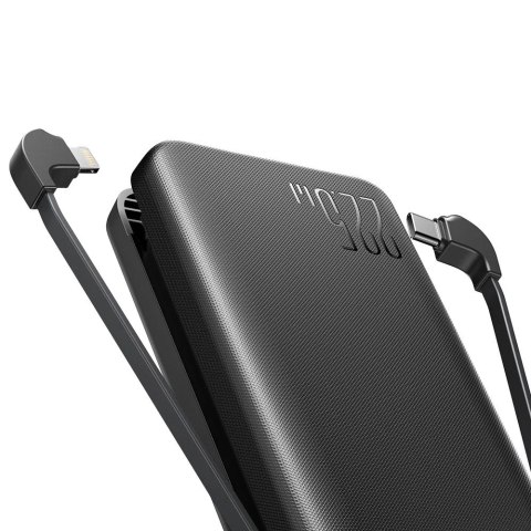 Joyroom Powerbank Joyroom JR-L015 20000mAh 22.5W z kablami USB-C Lightning - czarny Joyroom Powerbank Joyroom JR-L015 20000mAh 22.5W z kablami USB-C Lightning - czarny