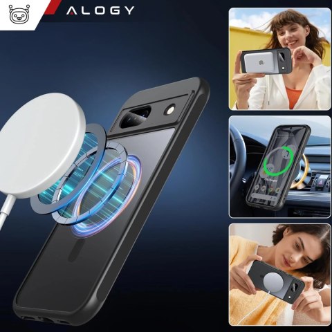 Alogy Etui do Google Pixel 8a obudowa Alogy MagSafe Hybrid Matte Case pokrowiec plecki na telefon MagMat matowe Czarne Alogy Etui do Google Pixel 8a obudowa Alogy MagSafe Hybrid Matte Case pokrowiec plecki na telefon MagMat matowe Czarne