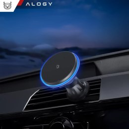 Alogy Uchwyt samochodowy Alogy Car Holder do MagSafe z ładowaniem indukcyjnym 2w1 15W do kratki Czarny