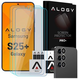 Alogy 3x Szkło hartowane na ekran + szkło na obiektyw do Samsung Galaxy S25 Plus ochronne szkiełko na ekran i aparat 9H Alogy GlassGua