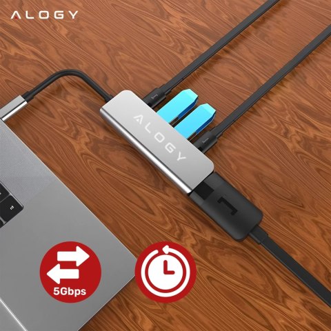Alogy Hub 5w1 USB-C do USB-C PD100W, USB-C, USB.A 2.0, USB.A 3.0, HDMI 4K 30Hz / 1080p 60Hz - Alogy MultiHub™ Do Notebooka Laptopa Alogy Hub 5w1 USB-C do USB-C PD100W, USB-C, USB.A 2.0, USB.A 3.0, HDMI 4K 30Hz / 1080p 60Hz - Alogy MultiHub™ Do Notebooka Laptopa