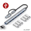 Alogy Hub 7w1 USB-C z USB 3.0 do 7x USB-A (1x3.0 + 6x2.0) - Alogy MultiHub™ Do Notebooka Laptopa