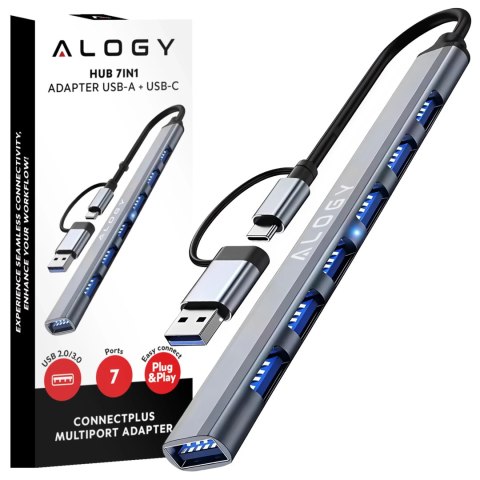 Alogy Hub 7w1 USB-C z USB 3.0 do 7x USB-A (1x3.0 + 6x2.0) - Alogy MultiHub™ Do Notebooka Laptopa Alogy Hub 7w1 USB-C z USB 3.0 do 7x USB-A (1x3.0 + 6x2.0) - Alogy MultiHub™ Do Notebooka Laptopa