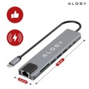 Alogy Hub 8w1 USB-C do 2xA+2xC+HDMI+SD+Micro+LAN 100mb - Alogy MultiHub™ Do Notebooka Laptopa