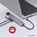 Alogy Hub 8w1 USB-C do 2xA+2xC+HDMI+SD+Micro+LAN 100mb - Alogy MultiHub™ Do Notebooka Laptopa