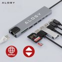 Alogy Hub 8w1 USB-C do 2xA+2xC+HDMI+SD+Micro+LAN 100mb - Alogy MultiHub™ Do Notebooka Laptopa
