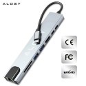 Alogy Hub 8w1 USB-C do 2xA+2xC+HDMI+SD+Micro+LAN 100mb - Alogy MultiHub™ Do Notebooka Laptopa