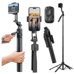 Alogy Kijek Selfie Stick Quadrapod Alogy TrackPod 2w1 z uchwytem na telefon i mocowaniem 1/4 Funkcja śledzenia twarzy kompatybilny z 