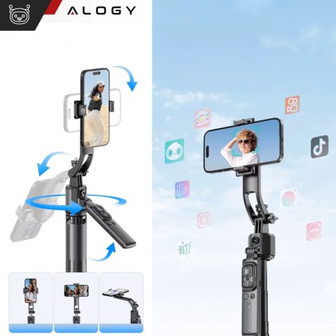 Alogy Kijek Selfie Stick Quadrapod Alogy TrackPod 2w1 z uchwytem na telefon i mocowaniem 1/4 Funkcja śledzenia twarzy kompatybilny z Alogy Kijek Selfie Stick Quadrapod Alogy TrackPod 2w1 z uchwytem na telefon i mocowaniem 1/4 Funkcja śledzenia twarzy kompatybilny z
