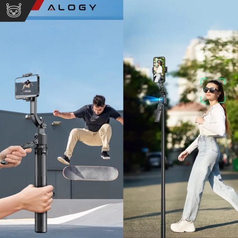Alogy Kijek Selfie Stick Quadrapod Alogy TrackPod 2w1 z uchwytem na telefon i mocowaniem 1/4 Funkcja śledzenia twarzy kompatybilny z Alogy Kijek Selfie Stick Quadrapod Alogy TrackPod 2w1 z uchwytem na telefon i mocowaniem 1/4 Funkcja śledzenia twarzy kompatybilny z