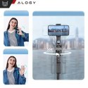 Alogy Kijek Selfie Stick Quadrapod Alogy TrackPod 2w1 z uchwytem na telefon i mocowaniem 1/4 Funkcja śledzenia twarzy kompatybilny z 