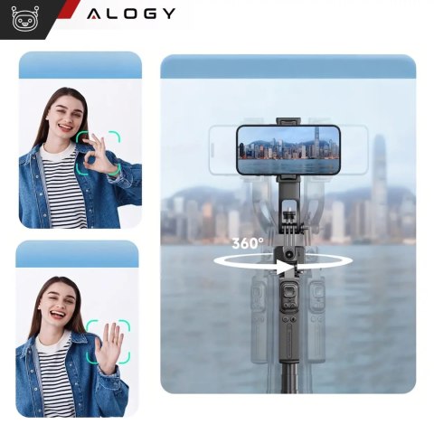 Alogy Kijek Selfie Stick Quadrapod Alogy TrackPod 2w1 z uchwytem na telefon i mocowaniem 1/4 Funkcja śledzenia twarzy kompatybilny z Alogy Kijek Selfie Stick Quadrapod Alogy TrackPod 2w1 z uchwytem na telefon i mocowaniem 1/4 Funkcja śledzenia twarzy kompatybilny z