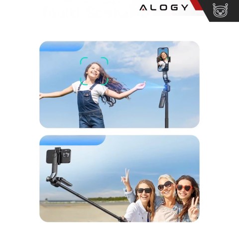 Alogy Kijek Selfie Stick Quadrapod Alogy TrackPod 2w1 z uchwytem na telefon i mocowaniem 1/4 Funkcja śledzenia twarzy kompatybilny z Alogy Kijek Selfie Stick Quadrapod Alogy TrackPod 2w1 z uchwytem na telefon i mocowaniem 1/4 Funkcja śledzenia twarzy kompatybilny z