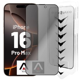 Alogy Szkło hartowane Prywatyzujące do Apple iPhone 16 Pro Max ochronne szkiełko na ekran 9H Alogy Privacy EasyShield™️ z ramką montaż