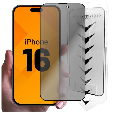 Alogy Szkło hartowane Prywatyzujące do Apple iPhone 16 ochronne szkiełko na ekran 9H Alogy Privacy EasyShield™️ z ramką montażową Alogy Szkło hartowane Prywatyzujące do Apple iPhone 16 ochronne szkiełko na ekran 9H Alogy Privacy EasyShield™️ z ramką montażową