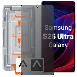 Alogy Szkło hartowane Prywatyzujące do Samsung Galaxy S25 Ultra ochronne szkiełko na ekran 9H Alogy Privacy EasyShield™️ z ramką monta