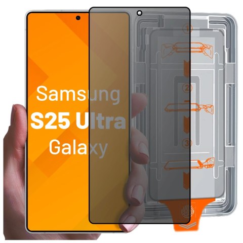 Alogy Szkło hartowane Prywatyzujące do Samsung Galaxy S25 Ultra ochronne szkiełko na ekran 9H Alogy Privacy EasyShield™️ z ramką monta Alogy Szkło hartowane Prywatyzujące do Samsung Galaxy S25 Ultra ochronne szkiełko na ekran 9H Alogy Privacy EasyShield™️ z ramką monta