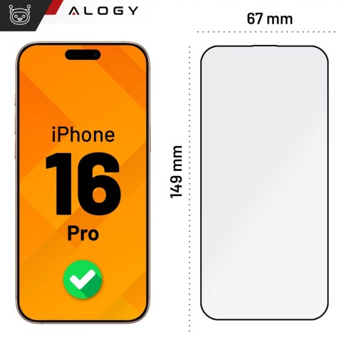 Alogy Szkło hartowane do Apple iPhone 16 Pro ochronne szkiełko na ekran 9H Alogy EasyShield™️ z ramką montażową Alogy Szkło hartowane do Apple iPhone 16 Pro ochronne szkiełko na ekran 9H Alogy EasyShield™️ z ramką montażową