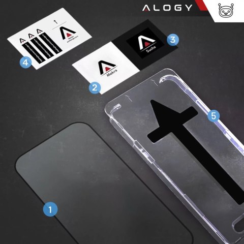 Alogy Szkło hartowane do Apple iPhone 16 Pro ochronne szkiełko na ekran 9H Alogy EasyShield™️ z ramką montażową Alogy Szkło hartowane do Apple iPhone 16 Pro ochronne szkiełko na ekran 9H Alogy EasyShield™️ z ramką montażową