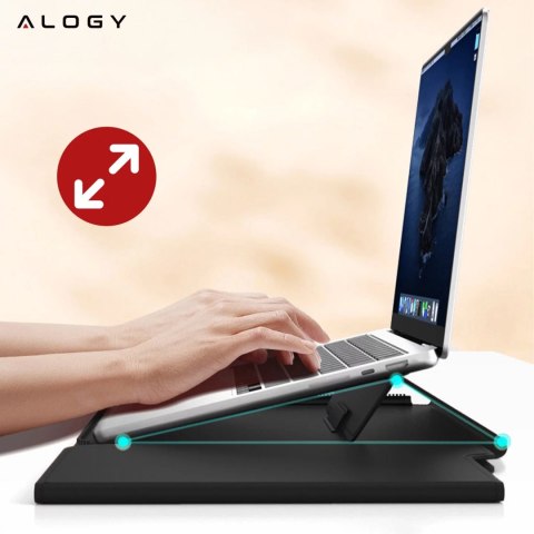 Alogy Torba na laptopa Alogy FlexCase Pro wielofunkcyjna rozkładana z podstawką i podkładką na myszkę do Macbooka 13/ 14" Czarna Alogy Torba na laptopa Alogy FlexCase Pro wielofunkcyjna rozkładana z podstawką i podkładką na myszkę do Macbooka 13/ 14" Czarna