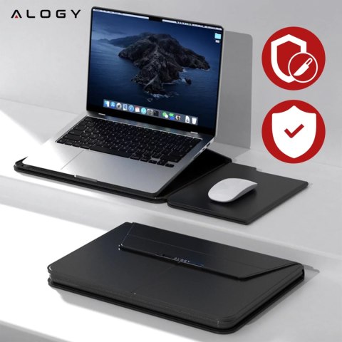 Alogy Torba na laptopa Alogy FlexCase Pro wielofunkcyjna rozkładana z podstawką i podkładką na myszkę do Macbooka 13/ 14" Czarna Alogy Torba na laptopa Alogy FlexCase Pro wielofunkcyjna rozkładana z podstawką i podkładką na myszkę do Macbooka 13/ 14" Czarna