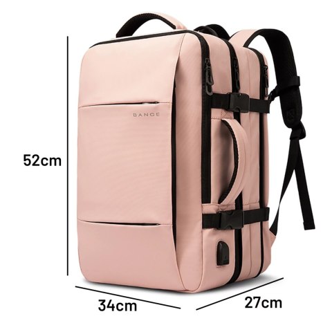 Bange Plecak podróżny Bange BackPack biznesowy plecak rozszerzalny Torba pojemna do laptopa 17.3" z portem USB Różowy Bange Plecak podróżny Bange BackPack biznesowy plecak rozszerzalny Torba pojemna do laptopa 17.3" z portem USB Różowy