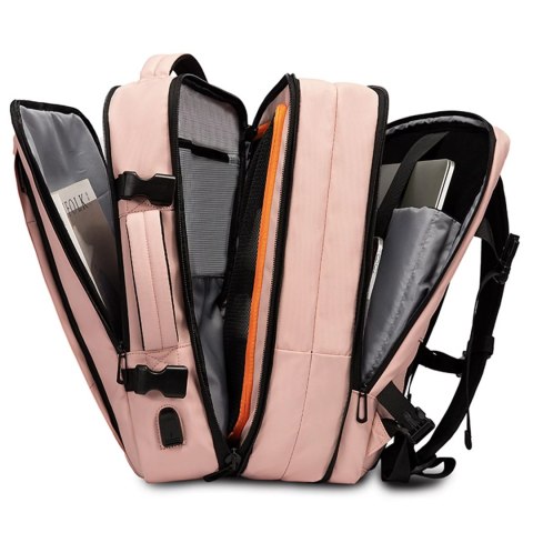 Bange Plecak podróżny Bange BackPack biznesowy plecak rozszerzalny Torba pojemna do laptopa 17.3" z portem USB Różowy Bange Plecak podróżny Bange BackPack biznesowy plecak rozszerzalny Torba pojemna do laptopa 17.3" z portem USB Różowy