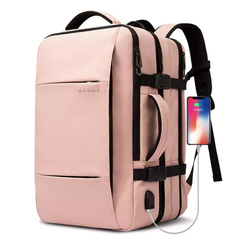 Bange Plecak podróżny Bange BackPack biznesowy plecak rozszerzalny Torba pojemna do laptopa 17.3" z portem USB Różowy Bange Plecak podróżny Bange BackPack biznesowy plecak rozszerzalny Torba pojemna do laptopa 17.3" z portem USB Różowy