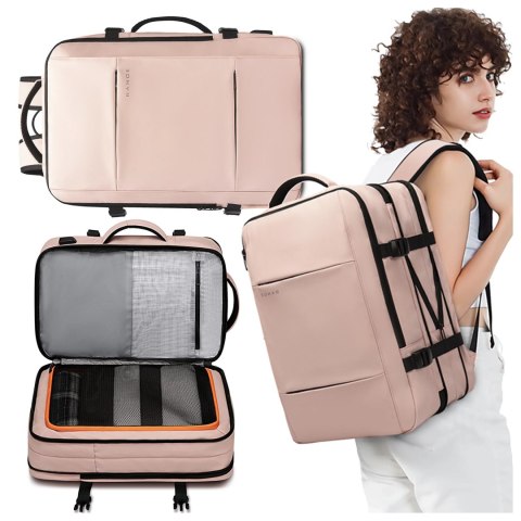Bange Plecak podróżny Bange BackPack biznesowy plecak rozszerzalny Torba pojemna do laptopa 17.3" z portem USB Różowy Bange Plecak podróżny Bange BackPack biznesowy plecak rozszerzalny Torba pojemna do laptopa 17.3" z portem USB Różowy
