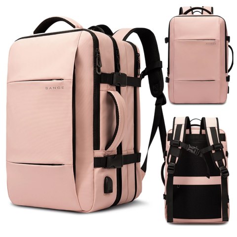 Bange Plecak podróżny Bange BackPack biznesowy plecak rozszerzalny Torba pojemna do laptopa 17.3" z portem USB Różowy Bange Plecak podróżny Bange BackPack biznesowy plecak rozszerzalny Torba pojemna do laptopa 17.3" z portem USB Różowy