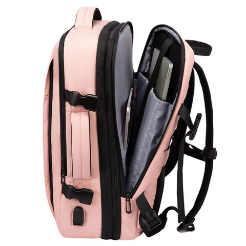 Bange Plecak podróżny Bange BackPack biznesowy plecak rozszerzalny Torba pojemna do laptopa 17.3" z portem USB Różowy Bange Plecak podróżny Bange BackPack biznesowy plecak rozszerzalny Torba pojemna do laptopa 17.3" z portem USB Różowy