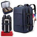 Bange Plecak wodoodporny Bange na laptopa 15.6" miejski podróżny 47x31x15-25 cm do pracy samolotu męski damski z portem USB Granatowy