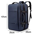 Bange Plecak wodoodporny Bange na laptopa 15.6" miejski podróżny 47x31x15-25 cm do pracy samolotu męski damski z portem USB Granatowy