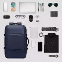 Bange Plecak wodoodporny Bange na laptopa 15.6" miejski podróżny 47x31x15-25 cm do pracy samolotu męski damski z portem USB Granatowy