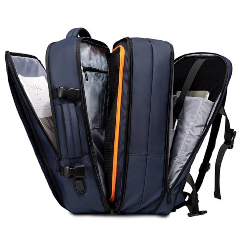 Bange Plecak wodoodporny Bange na laptopa 15.6" miejski podróżny 47x31x15-25 cm do pracy samolotu męski damski z portem USB Granatowy Bange Plecak wodoodporny Bange na laptopa 15.6" miejski podróżny 47x31x15-25 cm do pracy samolotu męski damski z portem USB Granatowy