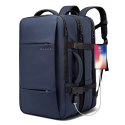 Bange Plecak wodoodporny Bange na laptopa 15.6" miejski podróżny 47x31x15-25 cm do pracy samolotu męski damski z portem USB Granatowy