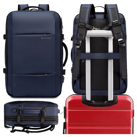 Bange Plecak wodoodporny Bange na laptopa 15.6" miejski podróżny 47x31x15-25 cm do pracy samolotu męski damski z portem USB Granatowy Bange Plecak wodoodporny Bange na laptopa 15.6" miejski podróżny 47x31x15-25 cm do pracy samolotu męski damski z portem USB Granatowy