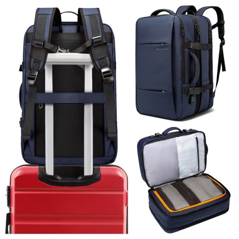 Bange Plecak wodoodporny Bange na laptopa 15.6" miejski podróżny 47x31x15-25 cm do pracy samolotu męski damski z portem USB Granatowy Bange Plecak wodoodporny Bange na laptopa 15.6" miejski podróżny 47x31x15-25 cm do pracy samolotu męski damski z portem USB Granatowy