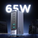Joyroom Wieloportowa ładowarka Joyroom 65W GaN, 4x USB-C, 2x USB-A, ciemnoszara