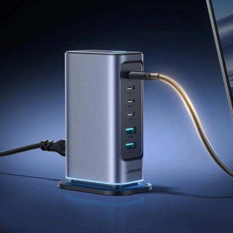 Joyroom Wieloportowa ładowarka Joyroom 65W GaN, 4x USB-C, 2x USB-A, ciemnoszara Joyroom Wieloportowa ładowarka Joyroom 65W GaN, 4x USB-C, 2x USB-A, ciemnoszara