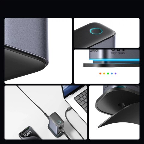Joyroom Wieloportowa ładowarka Joyroom 65W GaN, 4x USB-C, 2x USB-A, ciemnoszara Joyroom Wieloportowa ładowarka Joyroom 65W GaN, 4x USB-C, 2x USB-A, ciemnoszara
