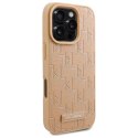 Karl Lagerfeld Etui Karl Lagerfeld do iPhone 16 Pro 6.3" Beżowy MagSafe Hardcase Leather Monogram Metal Logo