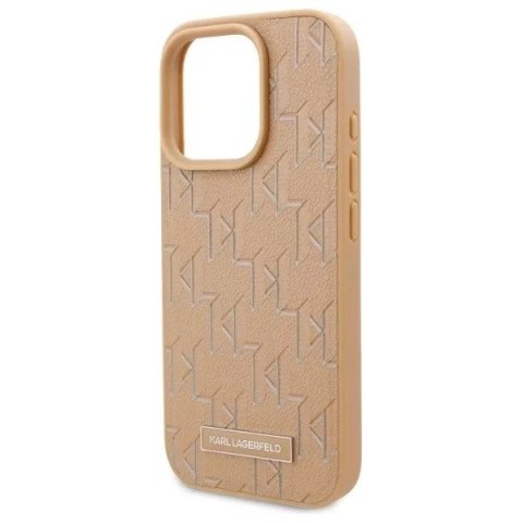 Karl Lagerfeld Etui Karl Lagerfeld do iPhone 16 Pro 6.3" Beżowy MagSafe Hardcase Leather Monogram Metal Logo Karl Lagerfeld Etui Karl Lagerfeld do iPhone 16 Pro 6.3" Beżowy MagSafe Hardcase Leather Monogram Metal Logo