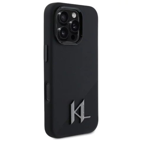 Karl Lagerfeld Etui Karl Lagerfeld do iPhone 16 Pro Max 6.9" Czarny MagSafe Hardcase Silicone Shadow Metal Initial Karl Lagerfeld Etui Karl Lagerfeld do iPhone 16 Pro Max 6.9" Czarny MagSafe Hardcase Silicone Shadow Metal Initial