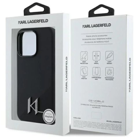Karl Lagerfeld Etui Karl Lagerfeld do iPhone 16 Pro Max 6.9" Czarny MagSafe Hardcase Silicone Shadow Metal Initial Karl Lagerfeld Etui Karl Lagerfeld do iPhone 16 Pro Max 6.9" Czarny MagSafe Hardcase Silicone Shadow Metal Initial