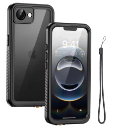Alogy Etui Wodoodporne do Apple iPhone 16e Alogy HydroArmor™ IP68 Case z przezroczystym tyłem Pancerna obudowa 360