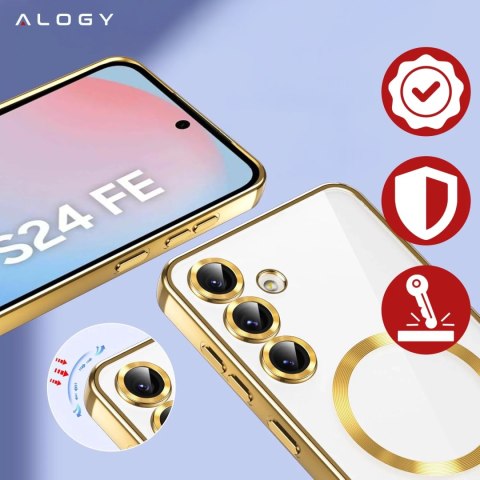 Alogy Etui do Samsung Galaxy S24 FE Alogy LuxeShield™️ Glamour Luxury Ring obudowa do MagSafe z osłoną aparatów Złote Alogy Etui do Samsung Galaxy S24 FE Alogy LuxeShield™️ Glamour Luxury Ring obudowa do MagSafe z osłoną aparatów Złote